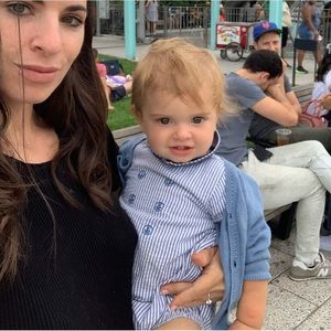 Baby seersucker blue sailor outfit 6m collared French Parisian